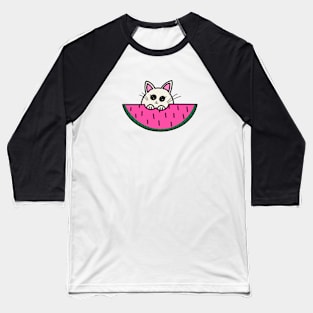 Watermelon cat Baseball T-Shirt